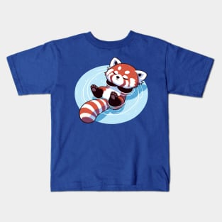 Chill Red Panda - Summer Float Relaxation Art Kids T-Shirt